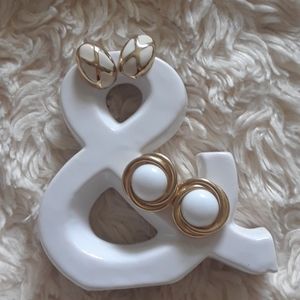 TRIFARI Two Pairs of Gold Toned Studded Earrings